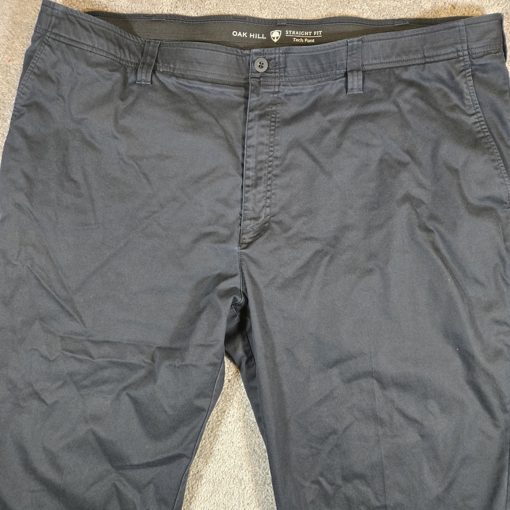 Oak Hill Tech Pants Mens 50x30 Black Straight Fit Khaki Tech Pant